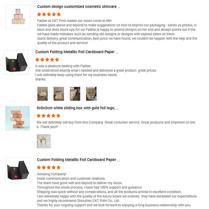 تصوير شاشة تعليقات العملاء الإيجابية