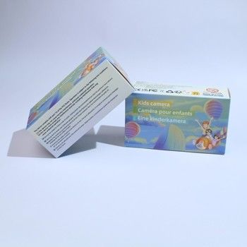 كاميرا الأطفال المحمولة صندوق التعبئة الورقية مع اللون الأرجواني الساطع شعار مخصص