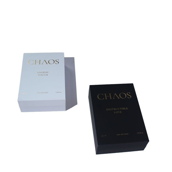 صندوق هدايا العطور البيضاء والسوداء صناديق التعبئة والتغليف الصغيرة مناسبة للعناية بالبشرة مع شعار مخصص