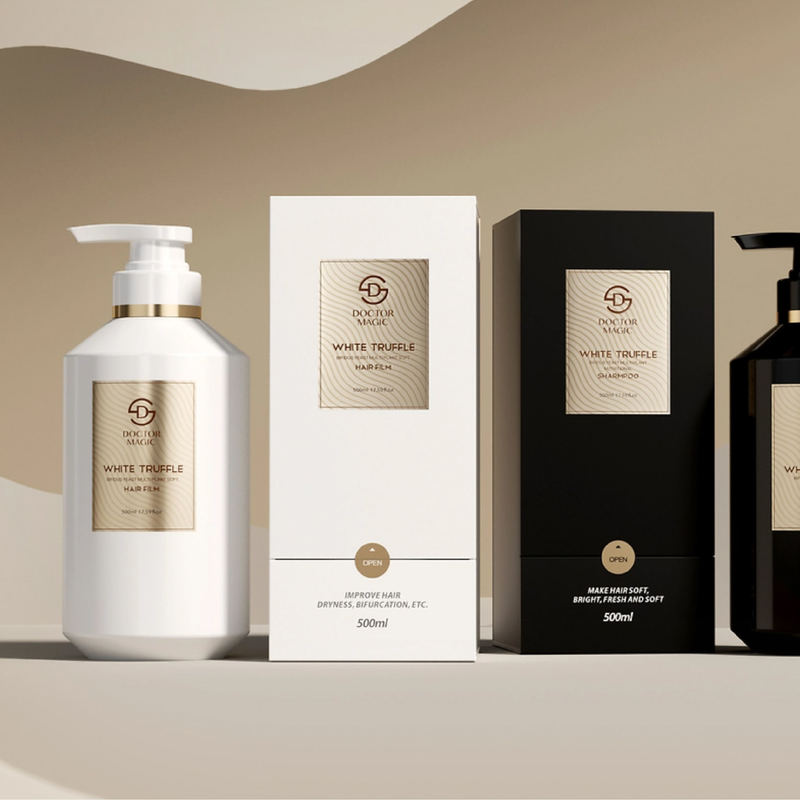 علبة عطر بكرة صلبة من 3 زجاجات في صندوق مستحضرات تجميل فاخر باللونين الذهبي والأسود مع إغلاق مغناطيسي