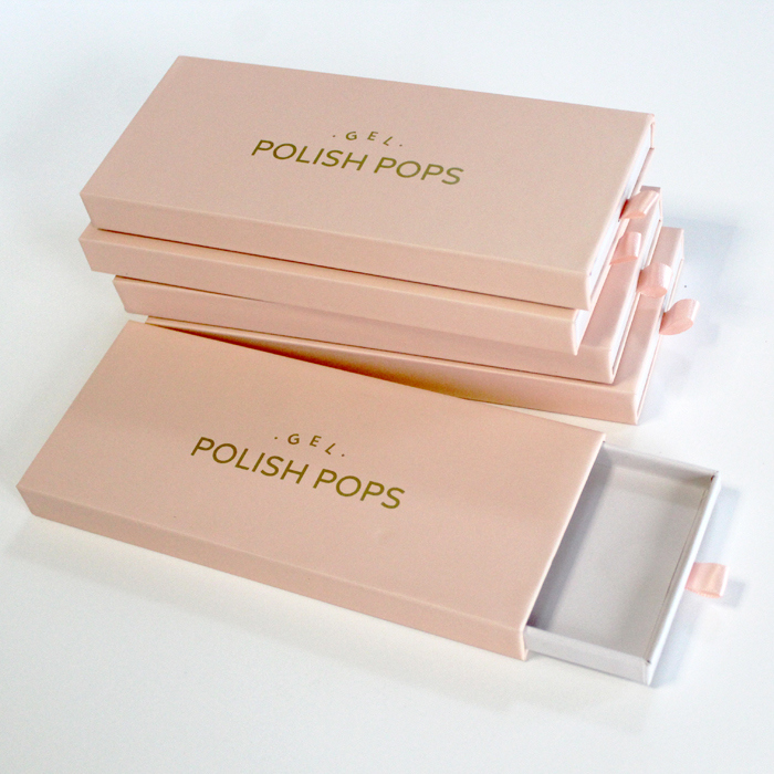 صندوق تغليف أظافر فاخرة بالضغط مع طلاء لامع بالأشعة فوق البنفسجية والورنيش لأظافر المانيكير التجميلية