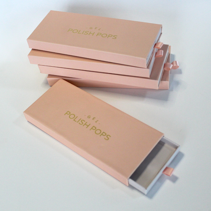 صندوق تغليف أظافر فاخرة بالضغط مع طلاء لامع بالأشعة فوق البنفسجية والورنيش لأظافر المانيكير التجميلية