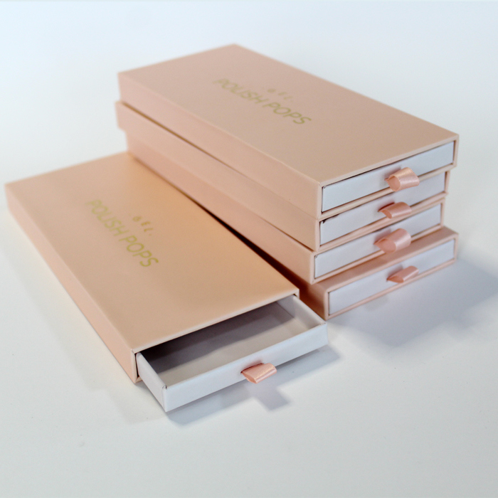 صندوق تغليف أظافر فاخرة بالضغط مع طلاء لامع بالأشعة فوق البنفسجية والورنيش لأظافر المانيكير التجميلية