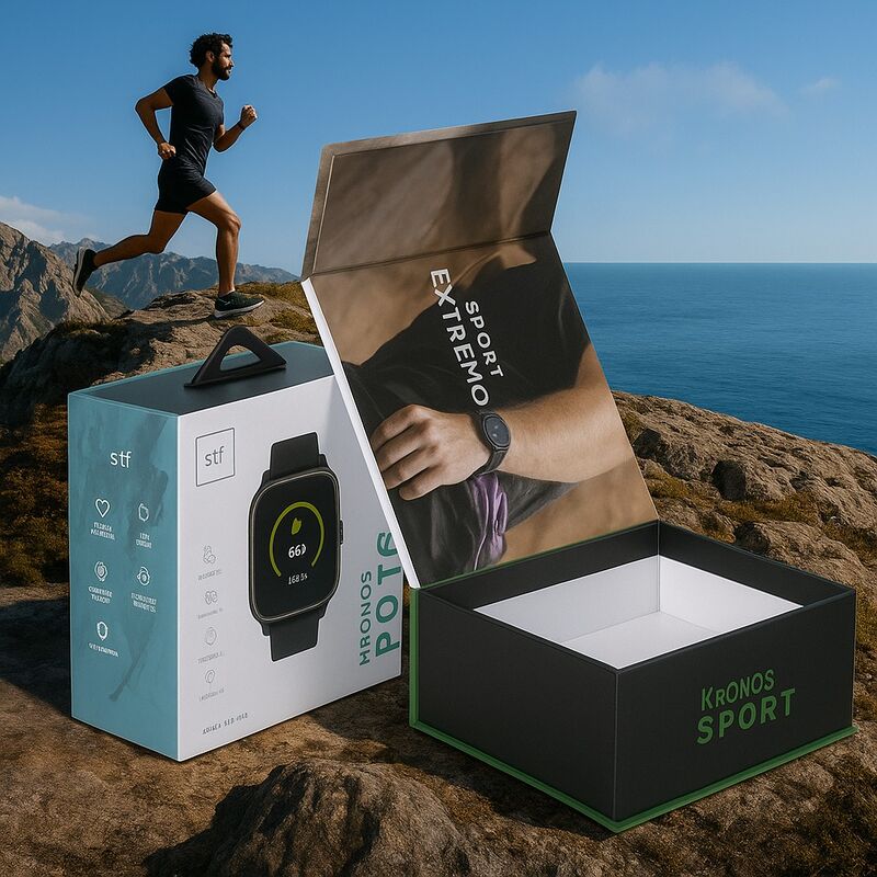 شعار مخصص علبة هدية من الورق المقوى المعاد تدويرها الفاخرة لحزمة غلاف ساعة ذكية