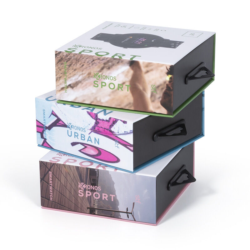 شعار مخصص علبة هدية من الورق المقوى المعاد تدويرها الفاخرة لحزمة غلاف ساعة ذكية